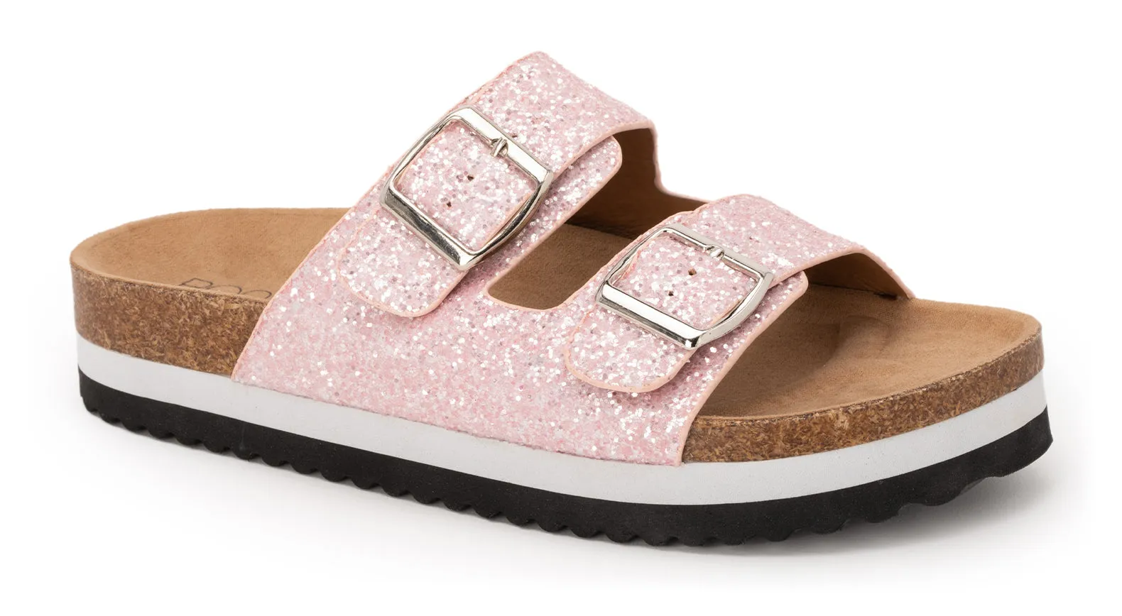 Beach Babe Pink Glitter Slide