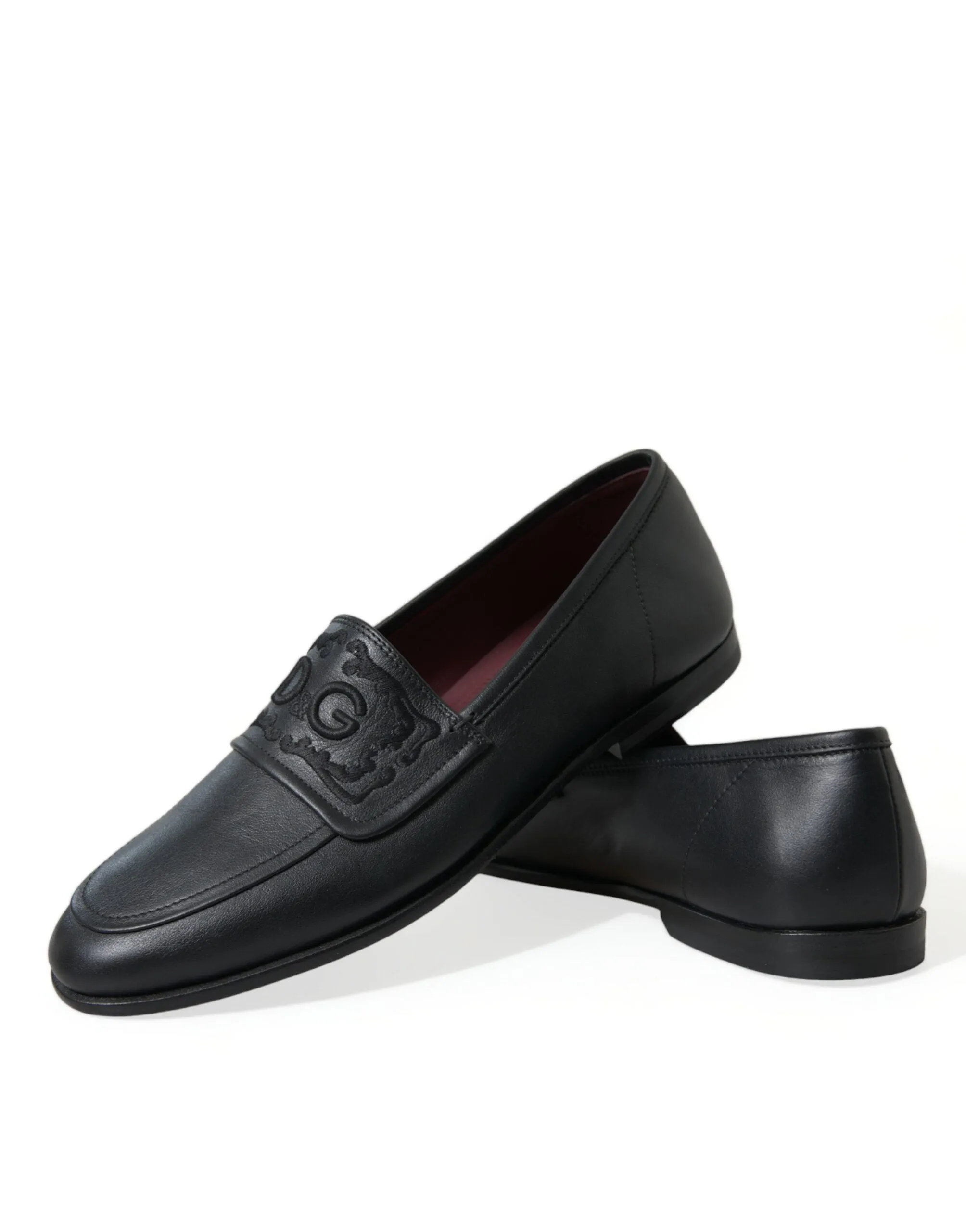 Dolce & Gabbana Elegant Black Embroidered Loafers