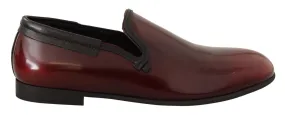 Dolce & Gabbana Elegant Bordeaux Leather Loafers