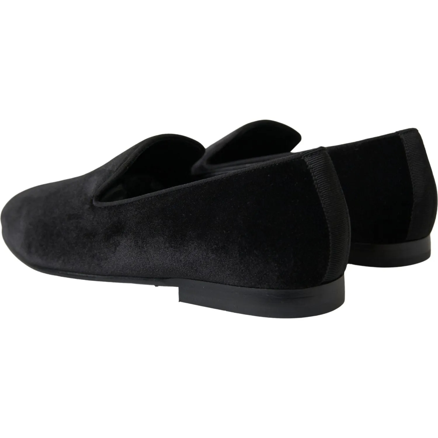 Dolce & Gabbana Elegant Velvet Black Loafers for Men