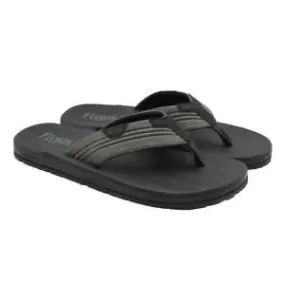 Flojos Men's Memory Foam Thongs Flip Flop Sandals Grey Black