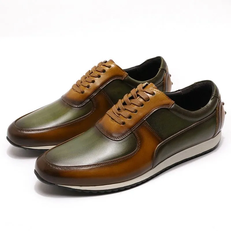 Genuine Leather Oxford  Street Style Sneakers Men's Casual Shoes MCSGT46