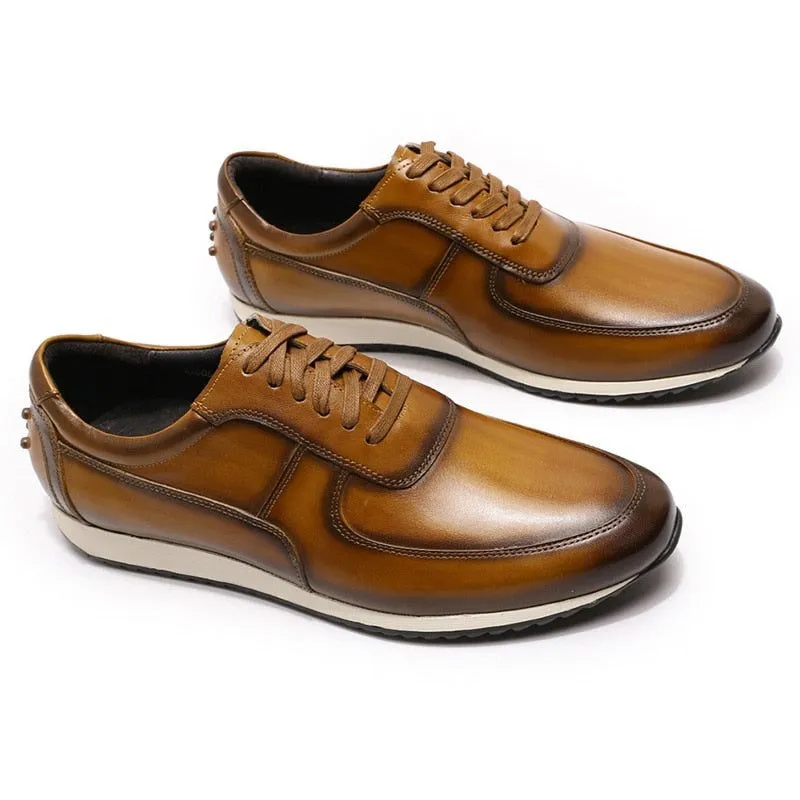 Genuine Leather Oxford  Street Style Sneakers Men's Casual Shoes MCSGT46