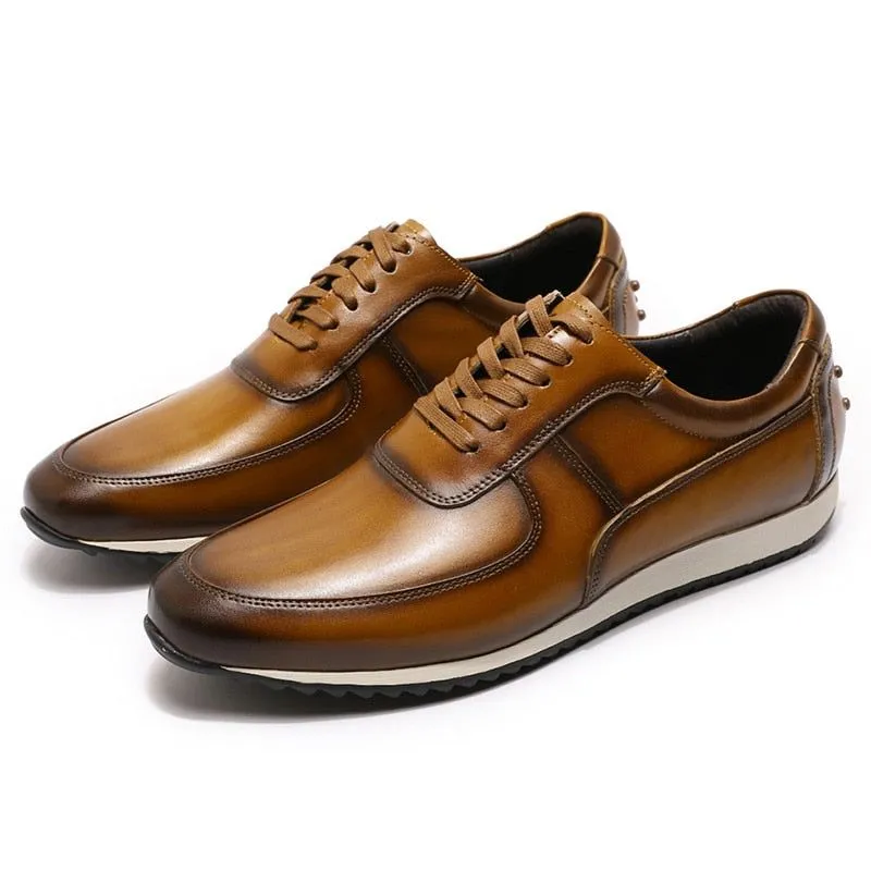 Genuine Leather Oxford  Street Style Sneakers Men's Casual Shoes MCSGT46