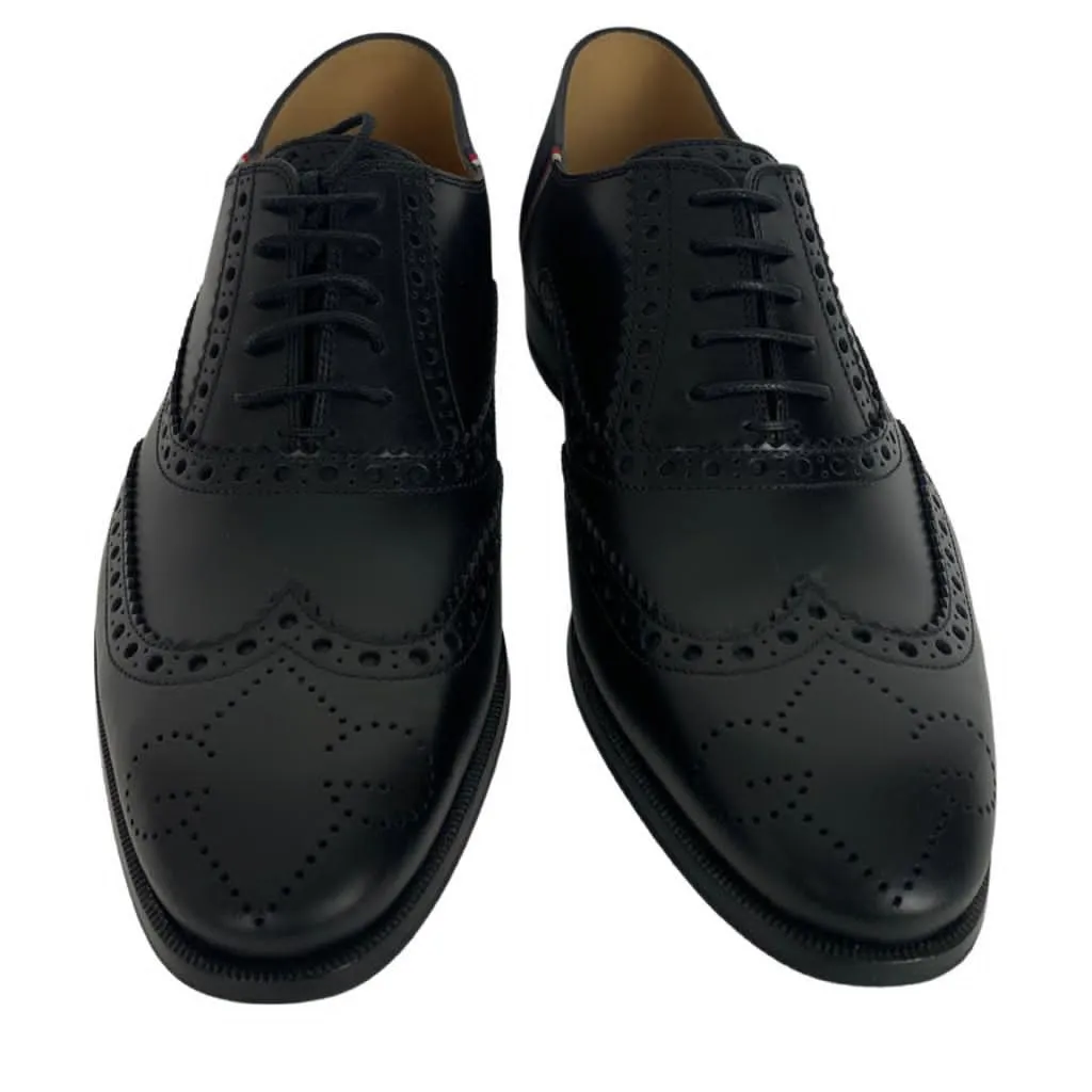 Gucci Men Brogue Sylvie Web Lace Up Oxford Classic  Shoes Black Color