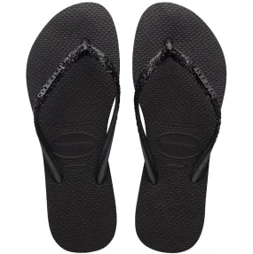 Havaianas Womens Slim Glitter II Black Dark Grey