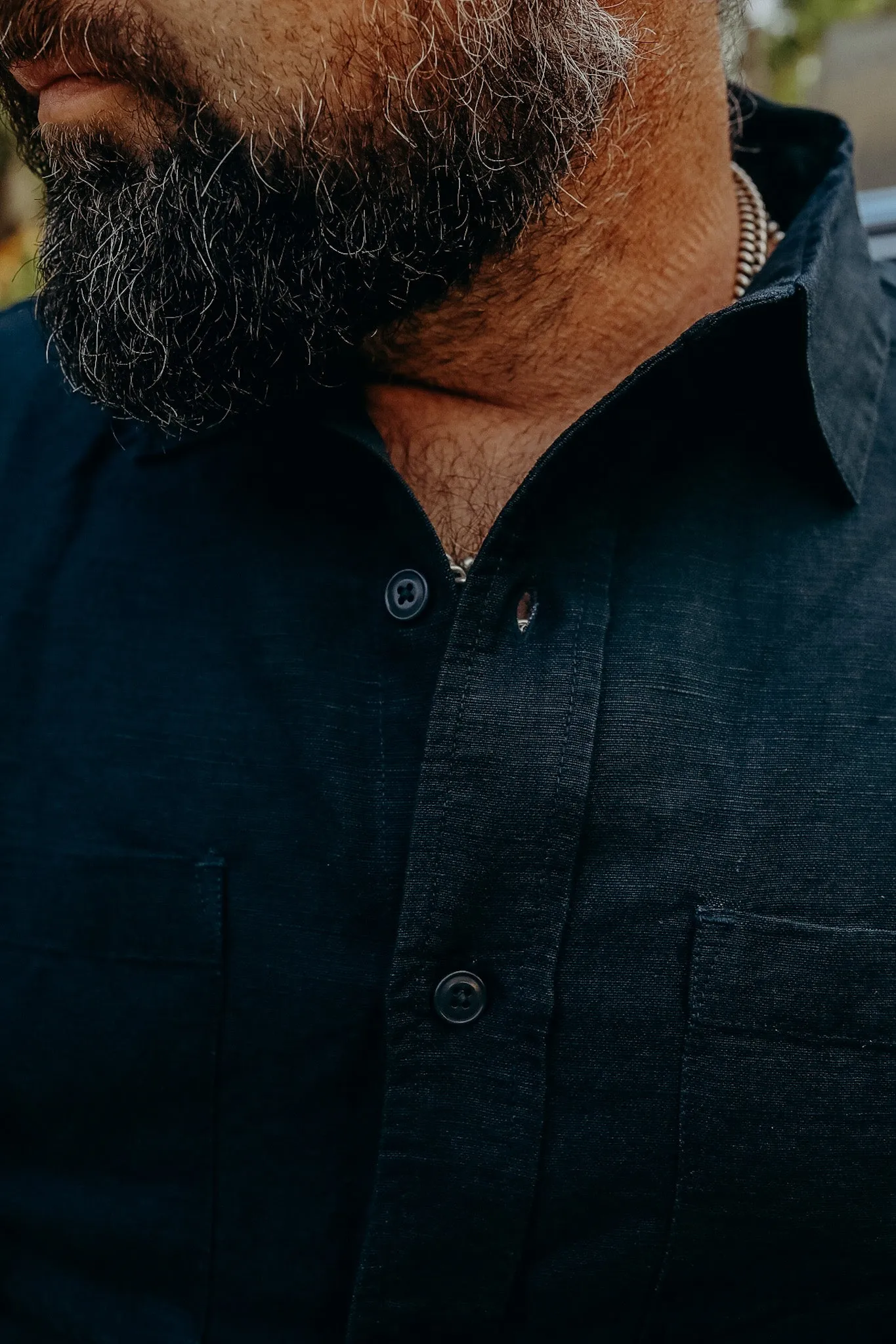 Mechanic Shirt - Midnight Linen/ Viscose