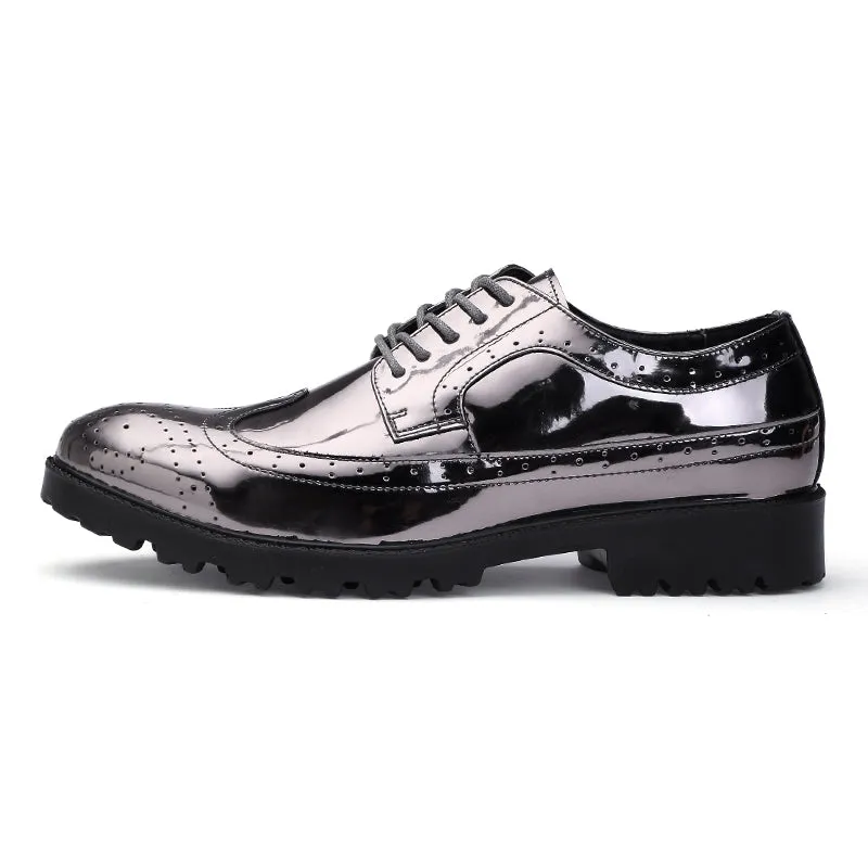 Men's Glitter Lace-up Metallic Oxfords Shoes