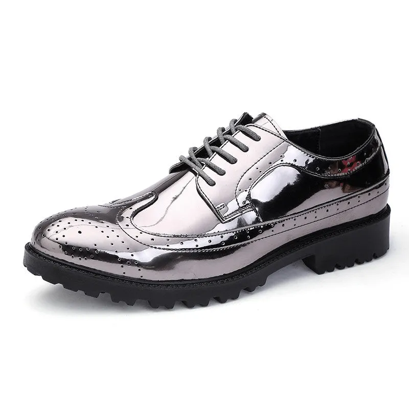 Men's Glitter Lace-up Metallic Oxfords Shoes