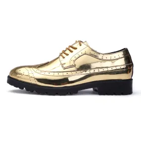 Men's Glitter Lace-up Metallic Oxfords Shoes