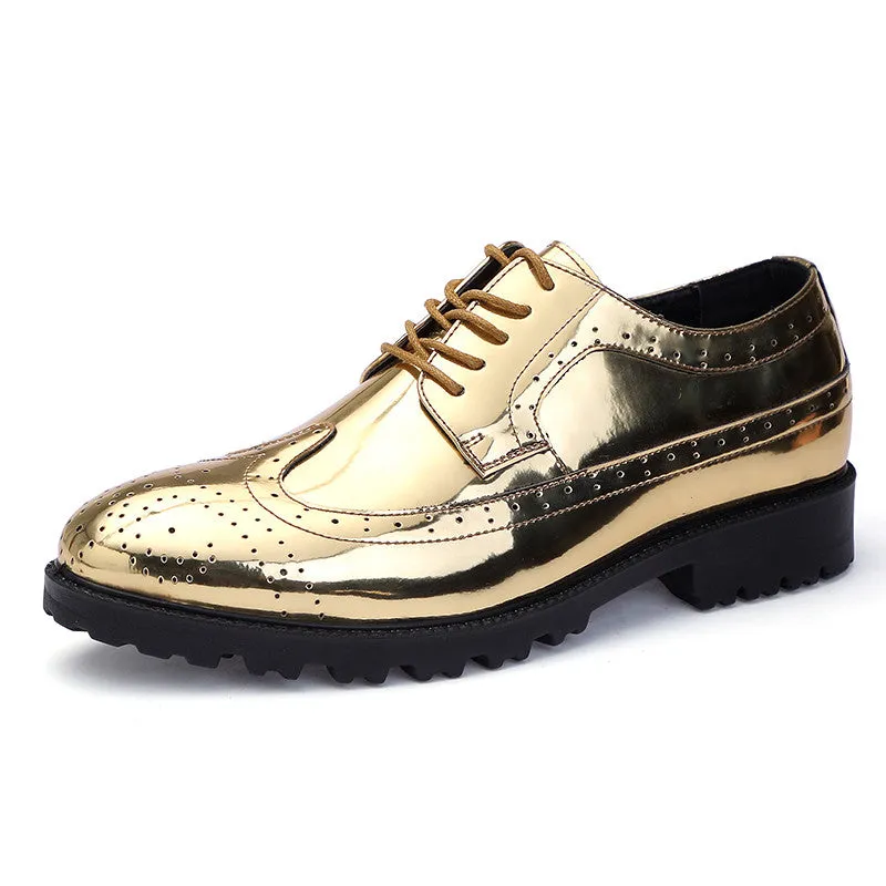 Men's Glitter Lace-up Metallic Oxfords Shoes