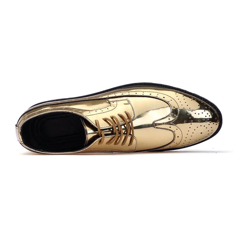 Men's Glitter Lace-up Metallic Oxfords Shoes