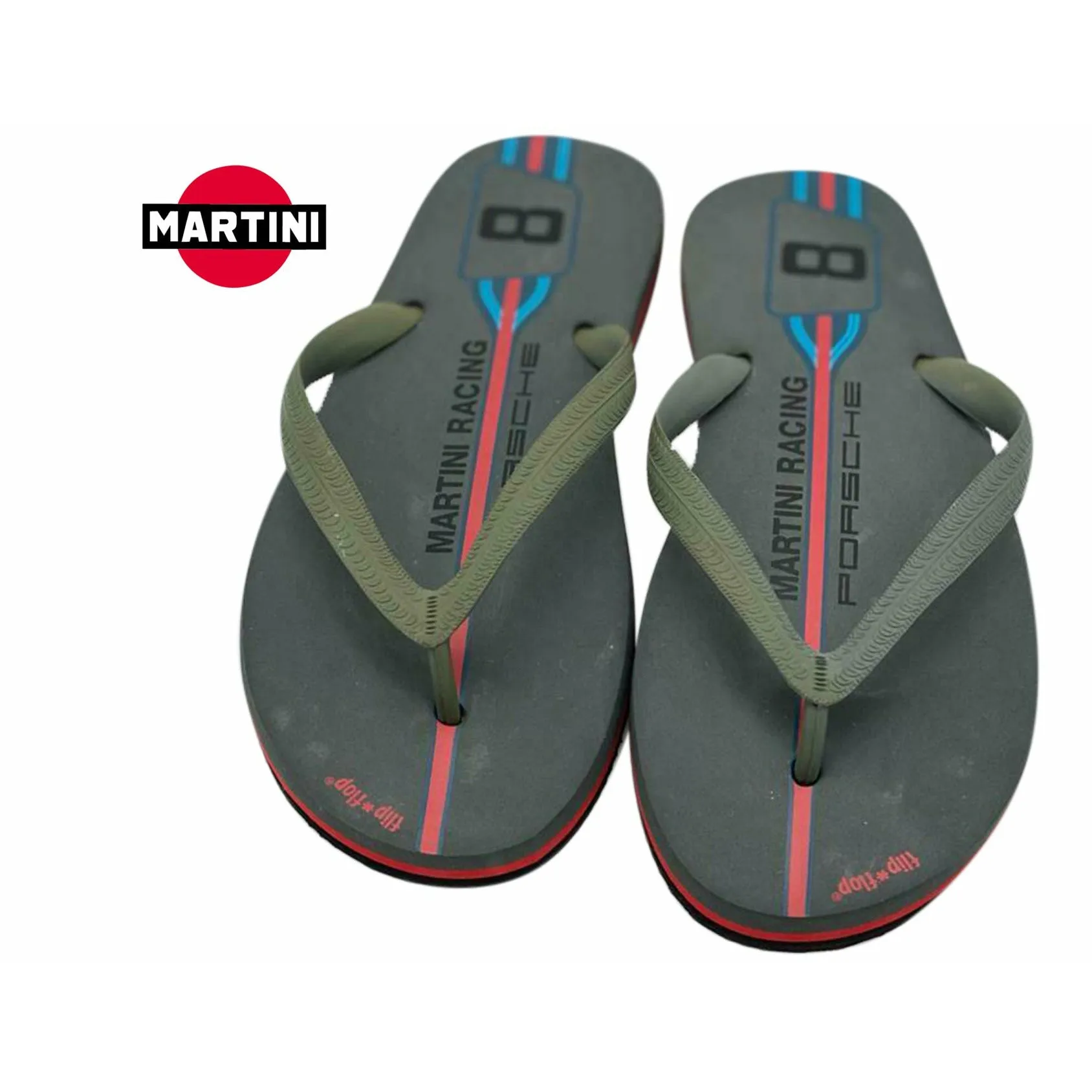 Porsche Driver's Selection Flip Flops/Sandals -Martini Racing Collection Size L