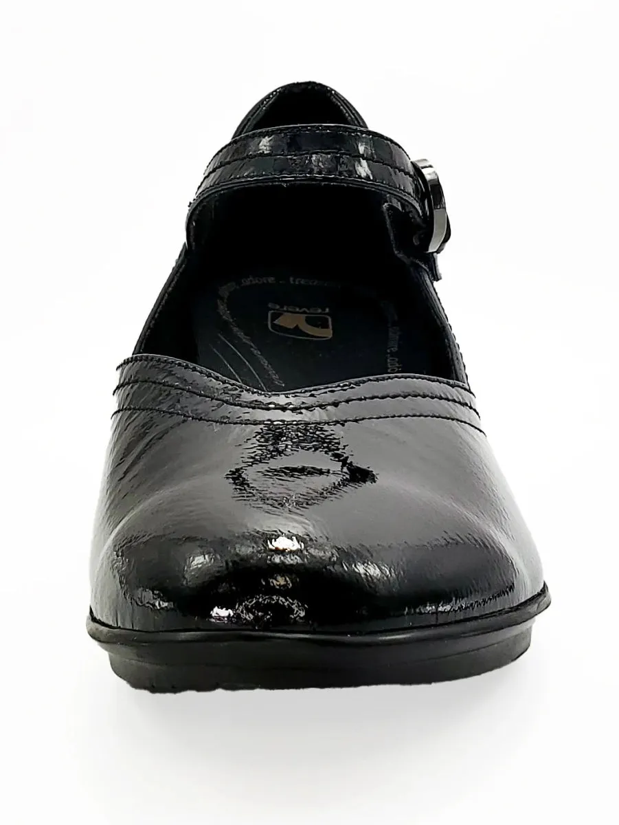 Revere Narita Women's Mary Jane Shoes In Black Patent