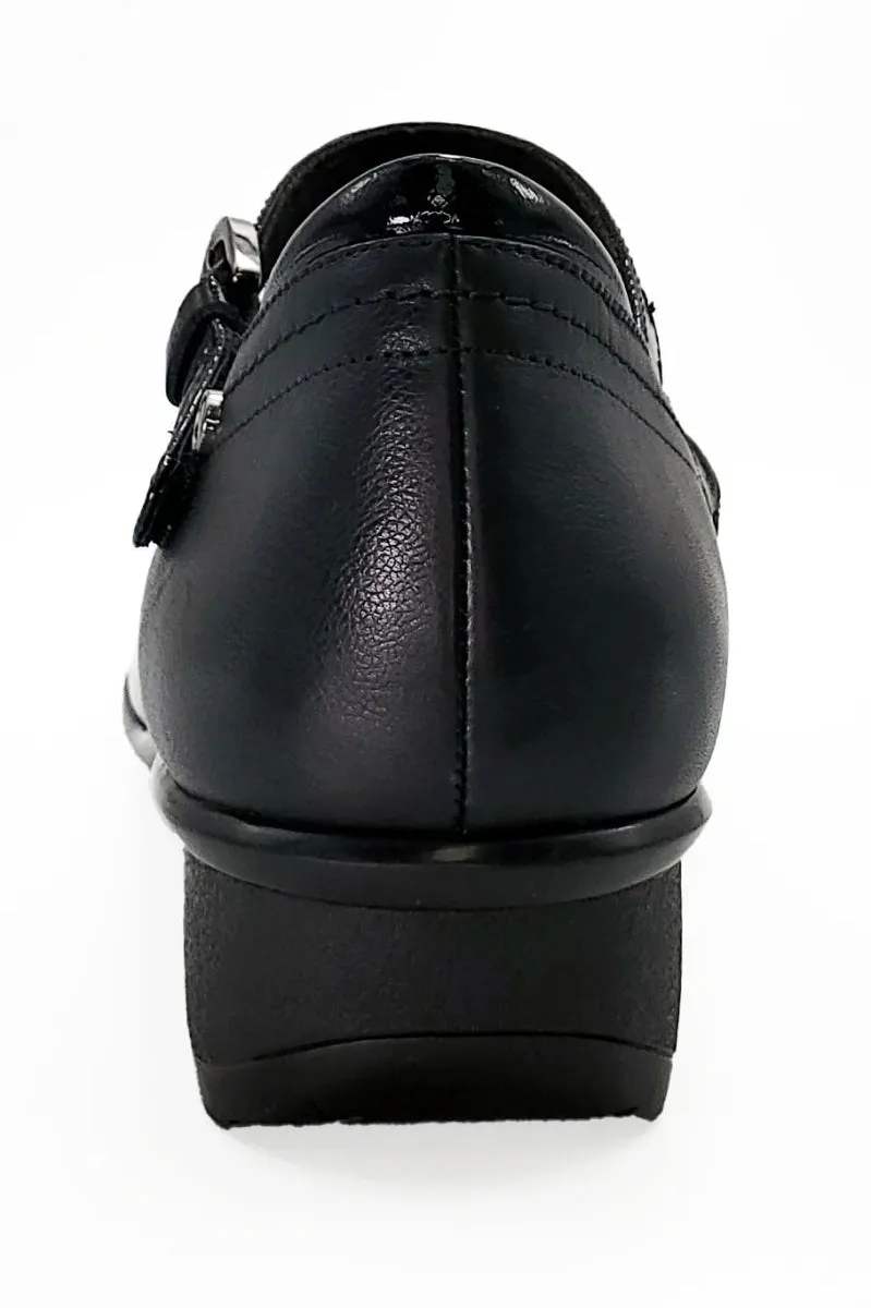 Revere Narita Women's Mary Jane Shoes In Black Patent