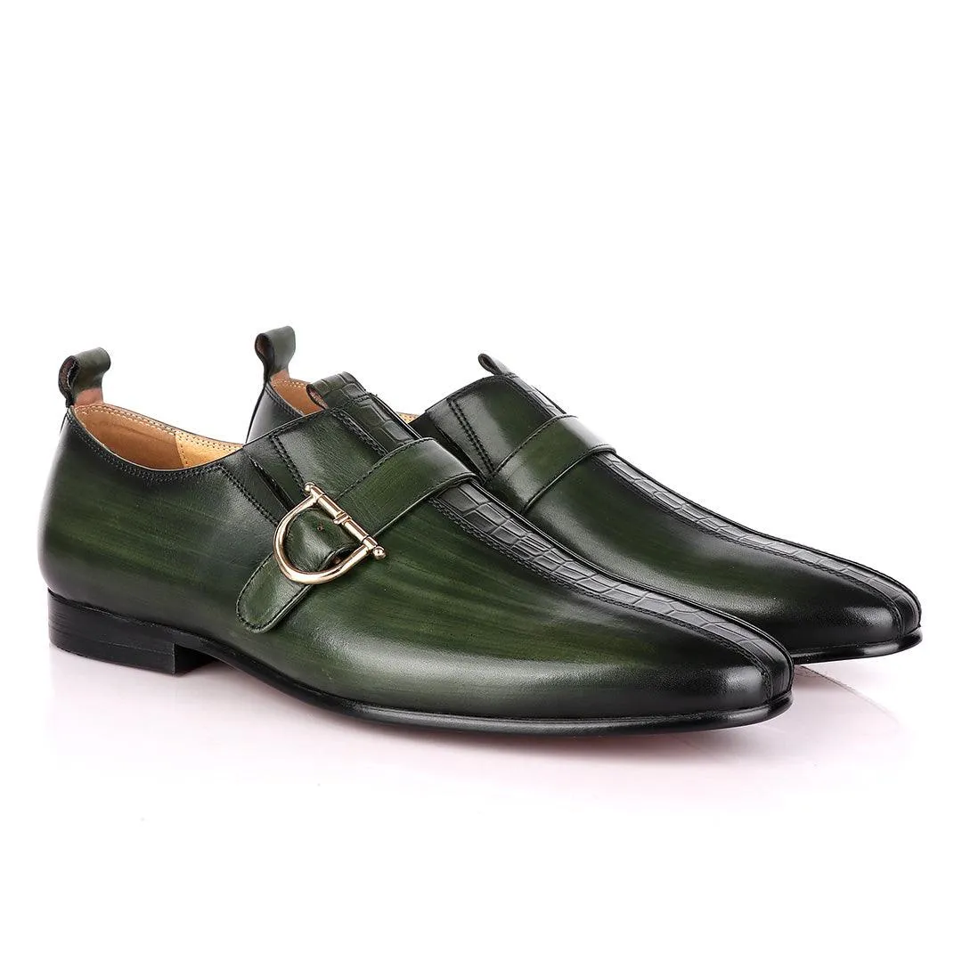 Terry Taylors Dark Green Side Buckle Formal Shoe